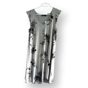 121. NWT REITMANS dress. Grey with purple flowers. Size Medium